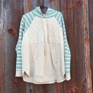 Maurices Cream / Green Hoodie Tunic Size XL